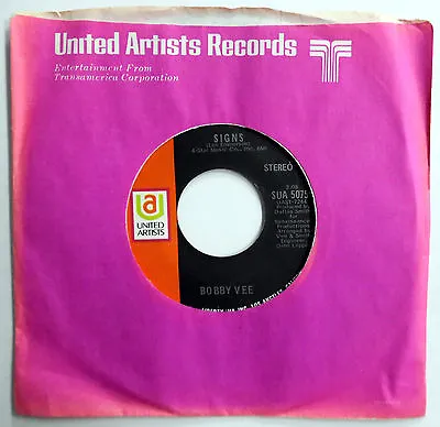 BOBBY VEE 45 Signs / Something To Say VG++ Rock 1971 E2765 • $12