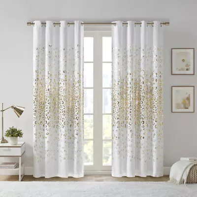 Intelligent Design Lillie Grommet Top Metallic Printed Total Blackout Curtain • $34.99