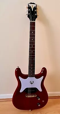 Epiphone Coronet Cherry Solid Mahogany Body Electric Guitar P90 Dog Ear Pickup • £300