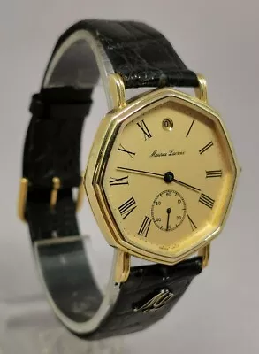 Vtg 1980s Maurice Lacroix Ref 04595 Gold Plated Octagonal 17 Jewels Gents Watch • £265