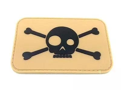 Skull & Cross Bones Tan Airsoft PVC Patch • £5.49