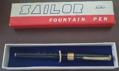 Sailor 1911 Fountain Pen Black 14k Gold Nib Boxed Broad Nib • £26.26