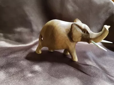 Hand Carved Elephant From Kenya Beautiful Hardwood Vintage For Collector • $2.99