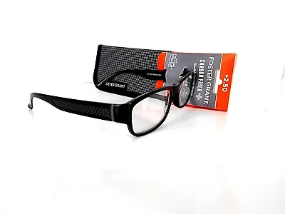 MEN'S Reading Glasses Foster Grant ROCKET BLACK SPRING HINGE Carbon Fiber • $11.99