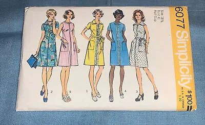 Vintage 1973 Simplicity Sewing Pattern 6077 Size 18 1/2 UnCut & Complete • $1.99