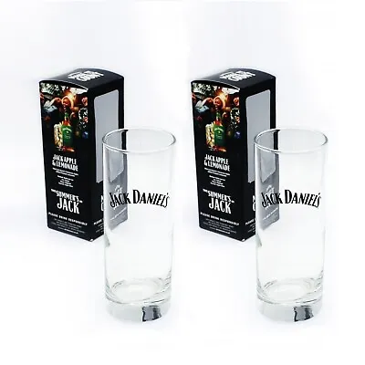2 X Jack Daniels Highball Tumbler Tall Whisky Glass In Gift Box RK3 • £11.50