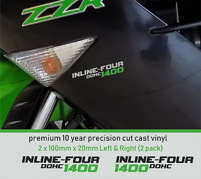 INLINE- FOUR 1400 DOHC Decals Stickers 10year Vinyl FITS Kawasaki NINJA ZZR • £5.99