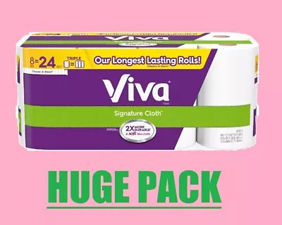 Huge Pack VIVA Signature Cloth Choose-A-Sheet Kitchen Paper Towels  8=24 Rolls • $38.99