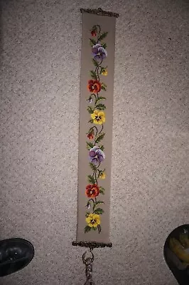 £26 • Buy  Tapestry Bell Pull With Brass Hangers.