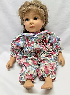 Vintage 1997 MY TWINN 14  Poseable Doll Brown Hair Blue Eyes With Floral Outfit • $75.99