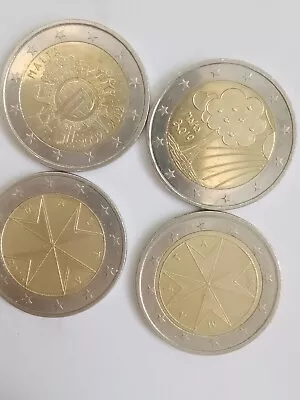 2 EURO Maltese Lot OF 4 COINS MIXED VALUE Low Mintage Rare Set For Collection  • $14