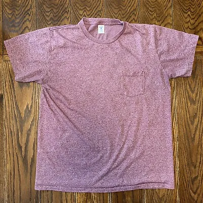 Velva Sheen Purple Lettered Sportswear Pocket Tee Shirt Sz XL Vintage USA Made • $22.95