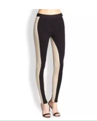 NEW BCBG MAX AZRIA BLACK BEIGE COMBO SASHA LEGGING SZ Small • $19.99