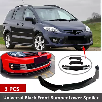 Universal Fit For 2006-10 Mazda 5 Mazda5 Front Bumper Splitter Spoiler Lip Black • $57.97