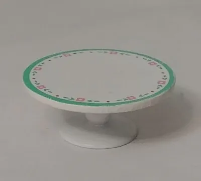 Barbie Miniature Dollhouse Stemmed Cake Stand Minty Green & Pink Accents • $7