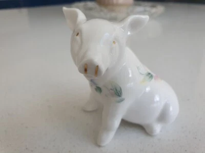 Aynsley - Cottage Garden - Pig - Bone China - Animal Figurine • £4.99