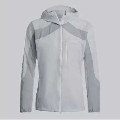 ADIDAS Adizero Men's White/ Grey  Marathon Full Zip Running Jacket XL BNWT • $124.95