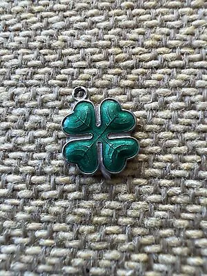 Vintage 800 Silver German Charm Small Begging Good Luck Rare Four Leaf Clover • $42