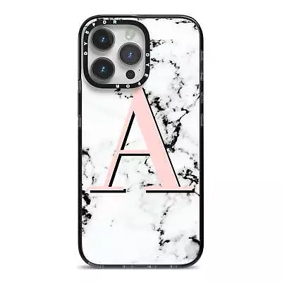 Personalised Block Coral Monogram Marble Apple IPhone Case For IPhone 15 14 13 1 • £4.97