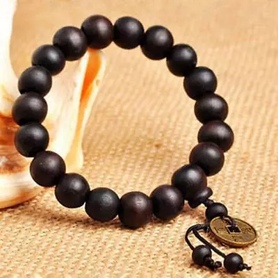 Men's Wooden 12MM Buddha Buddhist Prayer Beads Tibet Mala Bracelet~hot R0N0 • $1.10