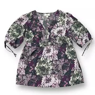 Ann Taylor LOFT Size S Purple/Gray Floral Maternity Blouse • $7