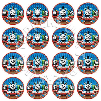 16x EDIBLE Thomas The Tank Engine Train Cupcake Toppers Wafer Paper 4cm (uncut) • $5.99