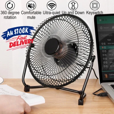 $15.89 • Buy USB Desk Fan Table Fan Small Portable USB Powered Mini Cooling Quiet