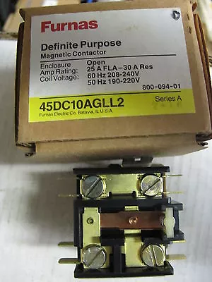 Furnas 45DC10AGLL2 Contactor 25 Amp 240 Volt 3 Pole 208-240V Coil -NEW- C101 • $25