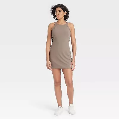 Women's Fine Rib Active Dress - All In Motion Taupe L • $14.99