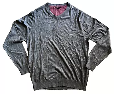 Johnston Murphy Sweater Men's Gray V Neck Pullover XL • $10.50