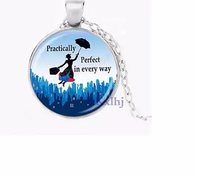 MARY POPPINS PERFECT IN QUOTE WORD German Silver Pendant On 20   22  Necklace • $19.86