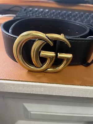 Gucci Belt Leather GG Buckle For Women Size 100 Black • $115