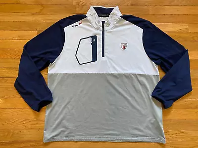 Ralph Lauren RLX Men's Long Sleeve 1/4 Zip Shirt US Open 2020 Size XXL • $39.99