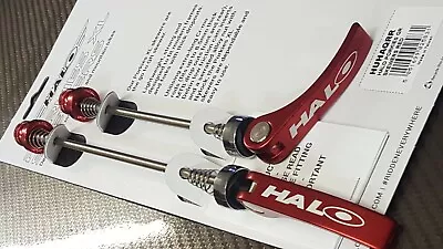 Halo Porkies QR Skewers (RED) Alloy QUICK RELEASE Road Mountain Bike (Pair) • £17.99