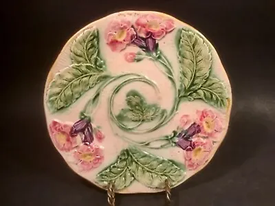 Antique Majolica Flowers And Leaves Plate • $125
