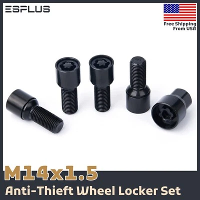 thumbnail image 2 of ESPlus Audi Wheel Lock Set – M14x1.5, Black, 28mm Shank, 4 Locks + Socket, R13 Ball Seat 2 of 2
