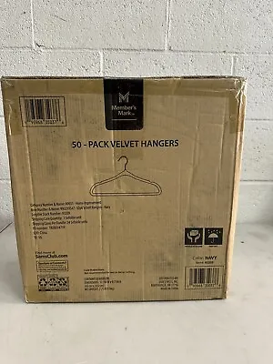 Member's Mark (93209) Heavy Duty Velvet Clothes Hangers - Navy - (Pack Of 50) • $14.99