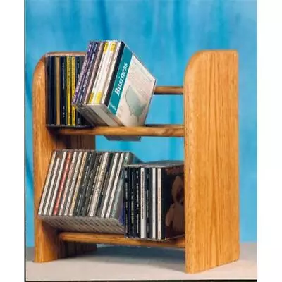 Wood Shed 204 Solid Oak 2 Row Dowel CD Rack • $84.66