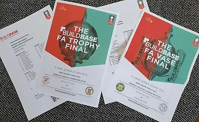£9.49 • Buy FA TROPHY FINAL & FA VASE FINAL 2018 Wembley 20/5/18 2 ORIGINAL TEAMSHEETS ONLY!