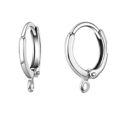 925 Sterling Silver Stamped LEVER BACK 12mm ROUND HOOP EARRING Jewelery Findings • £1.99