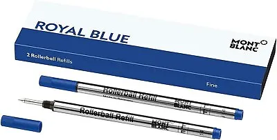 MontBlanc Rollerball Refill Fine Pack Of 2 Royal Blue 124501 • $23.50