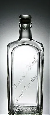 £10 • Buy Vintage Glass Bottle Embossed 'Browns Blend Fruit Crushes Glasgow' Glass Cap