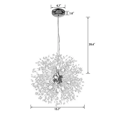 Modern Dandelion Chandelier Gold Crystal Fireworks Sputnik Ceiling Light Fixture • $59.99