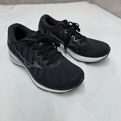 Mizuno Womens Wave Rider 25 411324 90NX Black Running Shoes Sneakers Size 8.5 • $44.95