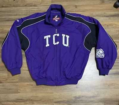 Vintage TCU Jacket Texas Christian University Majestic Heavy Insulated Mens L • $124.50