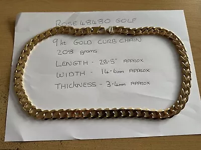 9ct Gold Curb Chain 208 Grams. Cheapest On Ebay For Weight • £5350