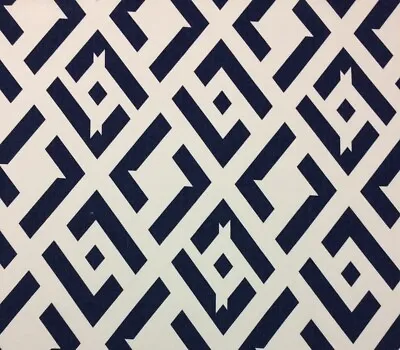 Kravet China Club Indigo Blue Modern Geometric 100% Linen Fabric By Yard 54 W • $35.99
