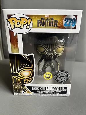 Funko Pop Marvel: Black Panther - Erik Killmonger Glow Panther #279 GITD • £14