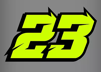 3 X Fluorescent Yellow Custom Racing Numbers - Vinyl Stickers / Decals  • £11.50