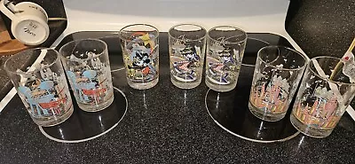 Set Of 7 90s Walt Disney World 25th Anniversary McDonald's Drinking Glasses • $29.99